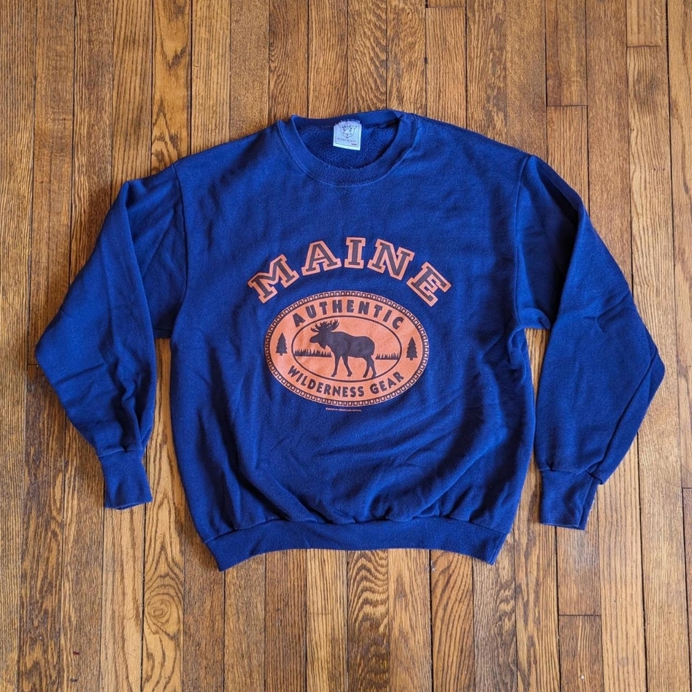 Vintage 90's Maine Moose Crewneck Sweatshirt